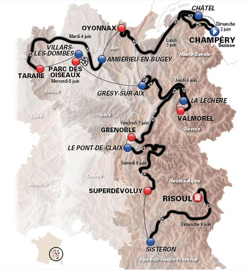 2013 Dauphiné map